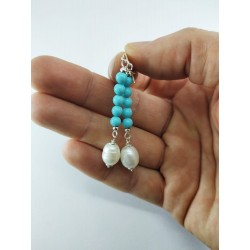 Orecchini pasta turchese e perle