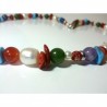 Collana "multicolor" corallo, pietre dure, perle, argento